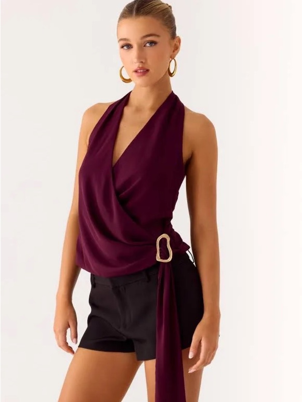 Peppermayo Teaha Plum Halter Top With Hardware
